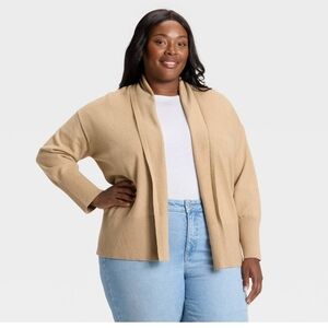 NWT Ava & Viv Tan Open-Front Women’s Cardigan